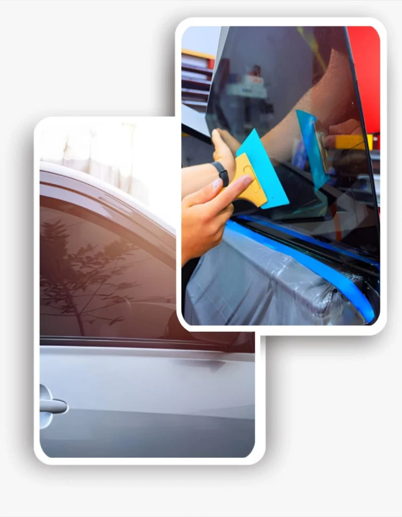 TintXpert service on a red sports car and interior—showing all car models can be tinted legally in Glasgow.