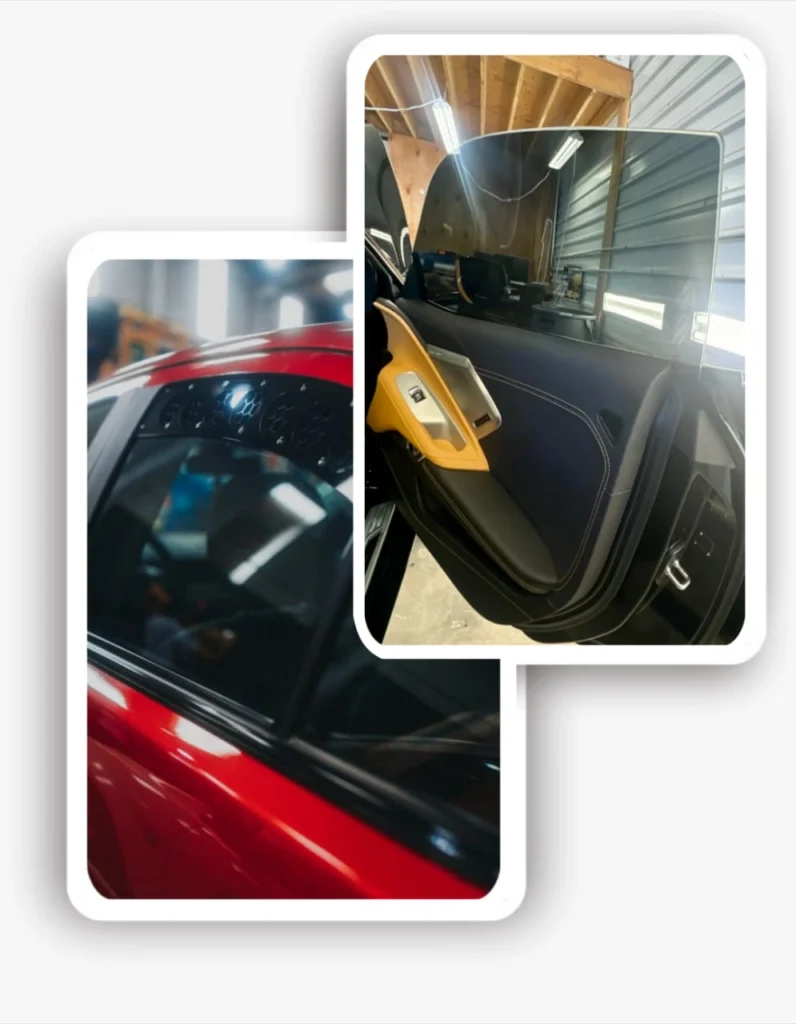 Composite image showing a clear window next to a newly tinted window for TintXpert services near you.