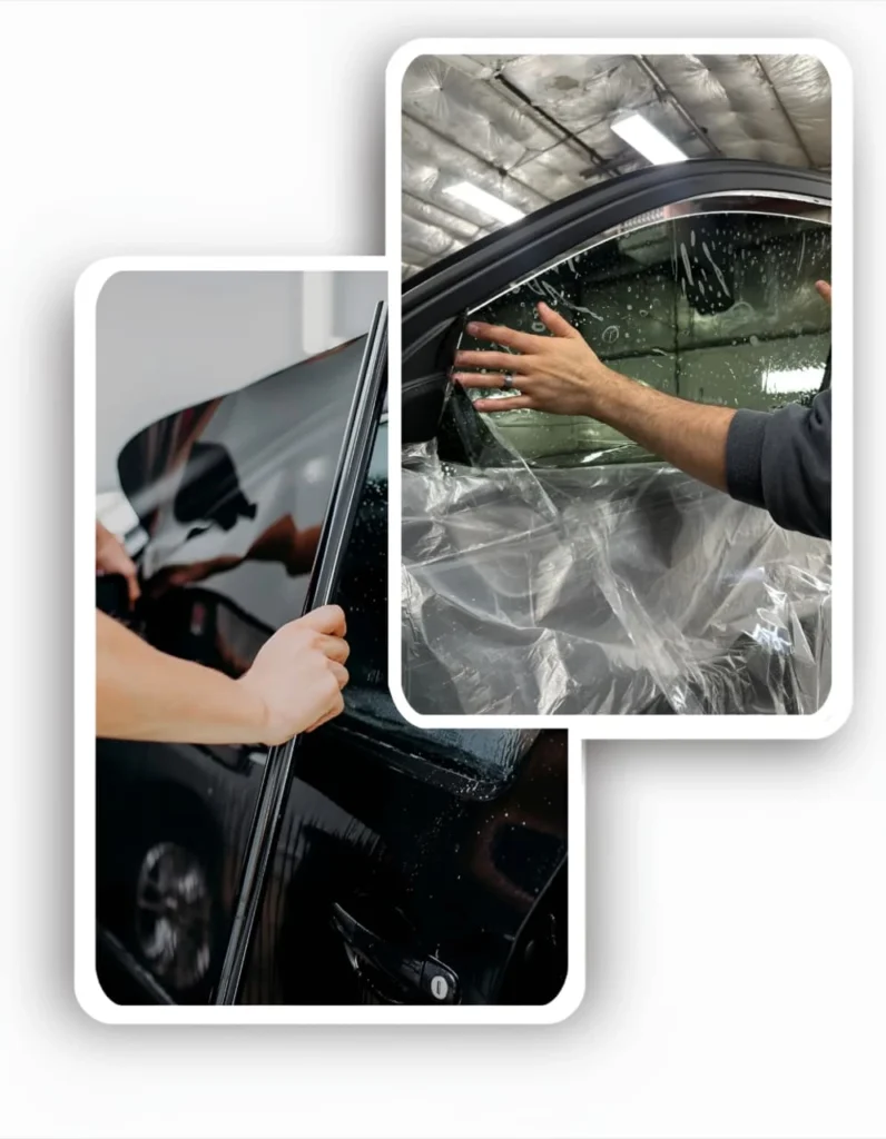 TintXpert staff performing precise installation—best car window tinting services in Glasgow for superior quality.